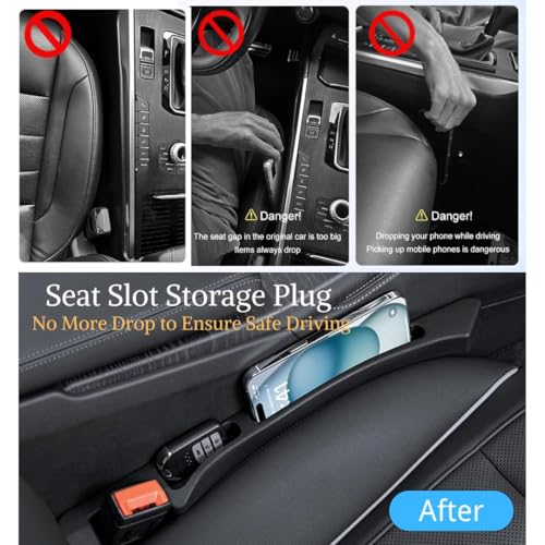 Ruby Red Aesthetic Car Seat Gap Filler Organizer — 2Pcs Premium Side Seat Gap Filler with Storage Slot for Women — Chic Car Interior Decor & Crevice Blocker — Universal Fit Red Car Accessories for Her - color: Red