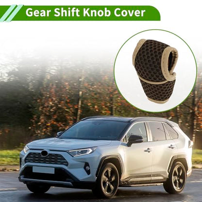 Universal Gear Shift Knob Cover Stick Shifting Handle Protector Automotive Manual Fabric 1 Pc Anti-Slip Dark Brown - color: Dark Brown