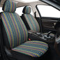 Baja Saddle Blanket Car Seat Covers, Boho Striped Woven Front Seat Protectors, Breathable & Washable Interior Covers, Universal Fit for Most Cars SUVs Trucks, Airbag Compatible, Green, 8 pcs. - color: GREEN