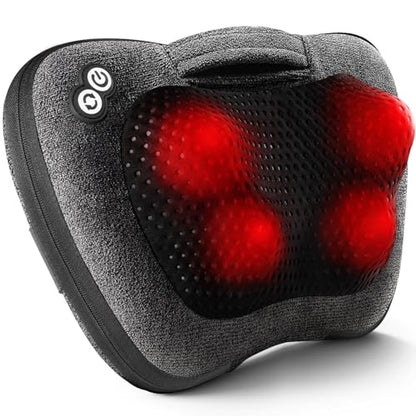 VIKTOR JURGEN Back Massager, Neck Massager with Heat, Massage Pillow Gifts for Men & Women, Electric Shiatsu Back Massager, Deep Kneading Shoulder Massager for Full Body Muscle,Massage at Home, Car