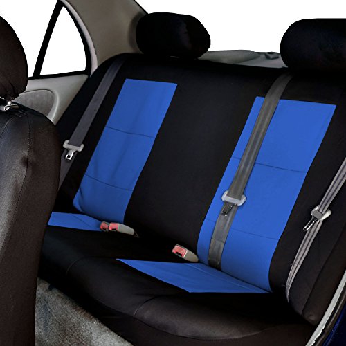 FH Group Full Set Neoprene Car Seat Covers for Low Back Front Seat Covers, Washable Seat Cover, Universal Fit for SUV, Sedan, Van, Blue - color: Blue/Black