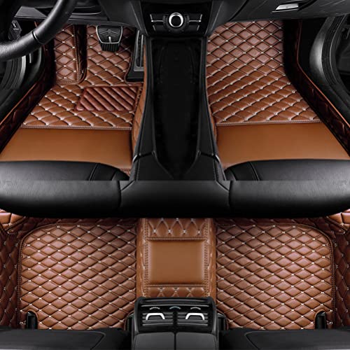 TAHALI Custom Colors Car Floor Mats Black Pink for 99.9% Sedan SUV Sports， All-Weather Liners Car Floor mat，Luxury Leather Automotive Floor Mats (Light Brown,3D Floor Mats) - color: Light Brown
