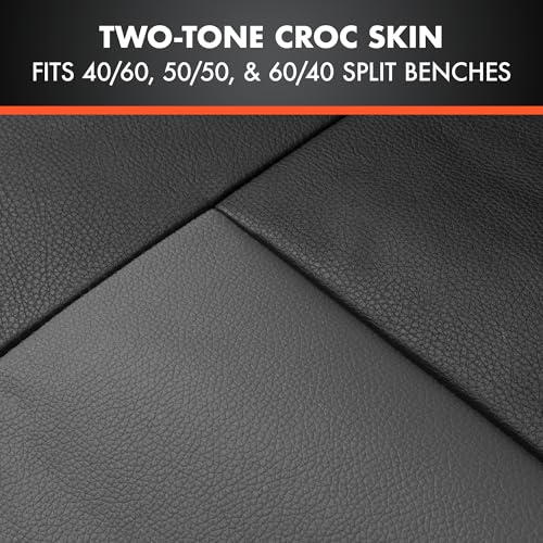 BDK Charcoal Faux Leather Car Seat Covers Full Set with Matching Carpet Car Floor Mats - Universal Front & Back Bench Vehicle Seat Protector & Auto Mats for SUV & Truck Automotive Interior Liner - color: Charcoal