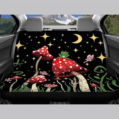 Mushroom Frog Car Seat Cover Universal Fit Trucks SUV Rear Bench Seat Covers Night Moon Star Car Accessories for Women Interior Cute - color: 1 Mushroom Frog Star