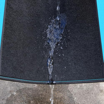 CAR PASS Waterproof Universal Fit Car Floor Mats, Faux Leather Car Carpet Mats, Car Mats with Anti-Slip Nibbs Backing & Driver Heel Pad Fit for SUV,Vans,sedans, Trucks,Set of 4pcs(Light Blue) - color: Black With Blue
