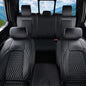 Coverado Car Seat Covers Fullset, Waterproof Leather Car Seat Covers for Dodge RAM 1500 Compatible with 2010-2023 2500 3500 Dodge RAM Accessories, Curved Front&Flat Rear/Black