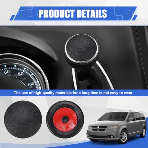 Shift Lever Knob Cap Black Compatible with 2011-2020 Dodge Caravan 2012-2019 Chrysler Town and Country, Automatic Transmission Shift Shifter Lever Knob Cap (1Pc Cap only)