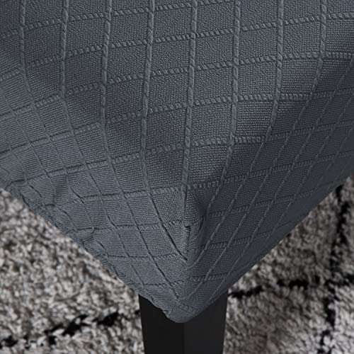 Fuloon Stretch Jacquard Dining Bench Cover - Anti-Dust Removable Bench Slipcover Washable Seat Cushion Protector for Bedroom, Kitchen, Hotel, Banquet (Gray) - color: Grey