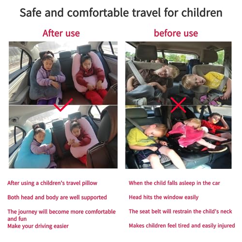Travel Pillow Car Pillow Kid Car Sleeping The Sleeping Aid for Adults and Kids on Road Trips Kids Travel Pillow Black - color: A-black