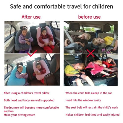 Travel Pillow Car Pillow Kid Car Sleeping The Sleeping Aid for Adults and Kids on Road Trips Kids Travel Pillow Black - color: A-black