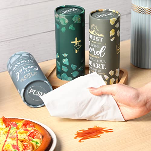 8 Pcs Car Tissue Holder Christian Verses Cylinder Boxes with Facial Tissue Bulk Religious Disposable Round Bible Napkins for Women Teacher Prayer Nurse Mother's Day Holiday Supplies Gifts