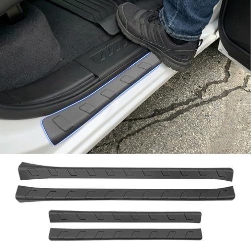 Door Sill Guard Fits for 2019-2026 Chevy Silverado GMC Sierra 1500 Door Entry Protector Double Cab Door Sill Cover Compatible with Silverado Sierra 1500 Accessories Anti-Slip Front & Rear - size: For Silverado Sierra 1500 2019-2026