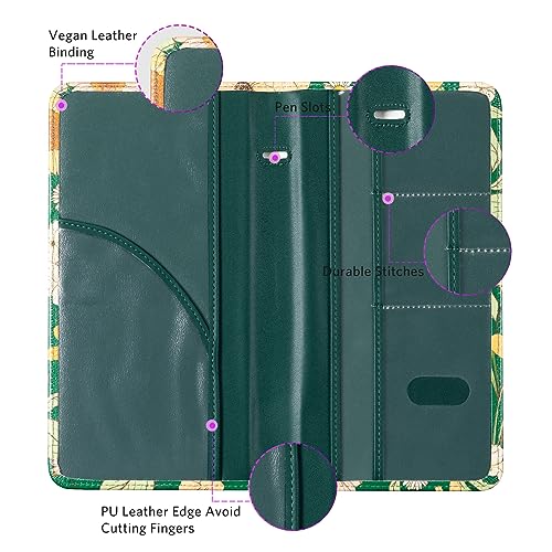 CoBak Car Registration and Insurance Holder - Vehicle Glove Box Car Organizer,Auto Truck Comparment Accessories Case with Magnetic Closure for Driver License,Cards - color: L-Blossom-Pine Green