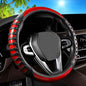 3D Massage Red Carbon Fiber Leather Steering Wheel Cover, 14.5-15 Inch Non-Slip Breathable Microfiber Car Steering Wheel Protector - color: 3D Massage - Sports Red
