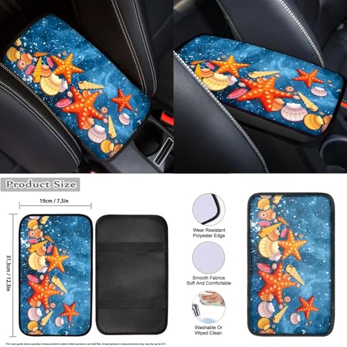 Beach Starfish 12 Pack Car Seat Covers Full Set Steering Wheel Covers Set Handbrake Gear Cover Car Accessories Set for Cars Seat Covers Fit for Truck Vans Suvs - color: Beach Starfish