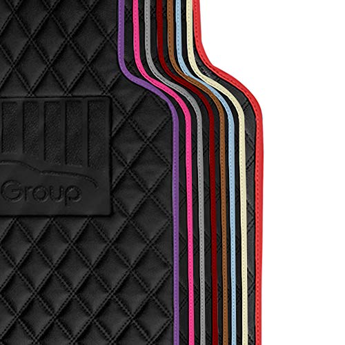 FH Group Floor Mats - Faux Leather Floor Mats for Cars, Universal Fit Automotive Floor Mats, All Purpose Car Floor Mats, PU Leather Protector Mat for Most Sedan, SUV, Truck Floor Mats Beige