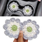 Cotton Car Coasters 2pc Car Cup Coasters Cute car Accessories for Women car Coaster for Cup Holders (Misty Bloom) - color: Misty Bloom