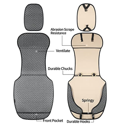 Breathable Car Seat Cover,Luxury Front Seat Cover,Durable and Non Slip,Polyester Silk Material, Universal Car Seat Cushion,Suitable for All Seasons,Airbag Compatible (Gray-2PCS) - color: Gray-Front 2pcs
