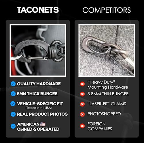 TacoNets Envelope Cargo Net for Acadia/Traverse/Enclave - Fits 2024-Current - Upgraded 5mm Bungee - Integrated Storage Bag - Heavy Duty Hooks - Designed in USA - style: Chevy Traverse / GMC Acadia / Buick Enclave 2024+