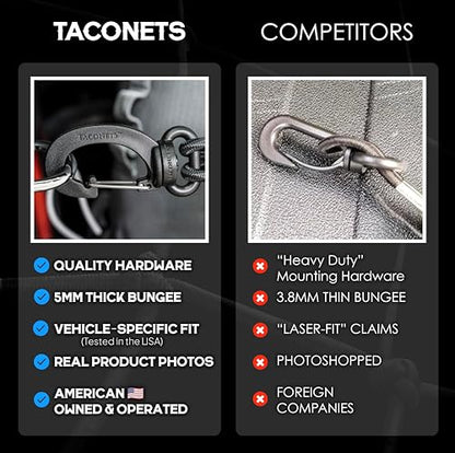 TacoNets Envelope Cargo Net for Acadia/Traverse/Enclave - Fits 2024-Current - Upgraded 5mm Bungee - Integrated Storage Bag - Heavy Duty Hooks - Designed in USA - style: Chevy Traverse / GMC Acadia / Buick Enclave 2024+