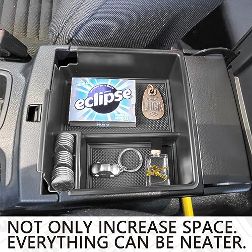 Center Console Organizer Compatible with Ford Ranger 2019 2020 2021 2022 2023 XL XLT Lariat Accessories, Armrest Storage Box Secondary Insert Tray, Black