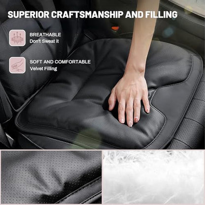Car Seat Cushion for Car,Pu Nappa Leather with Breathable Memory Cotton Core Filling & Non-Slip Sole,Water Proof,Car Seat Cushions for Driving&Office Chair (car seat Cushion)