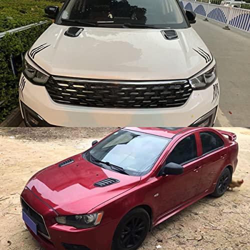2PCS Universal Hood Air Vents for Car Hood Scoop, Bonnet Vent Hood Air Intake Trim Cover (Black) - color: Black