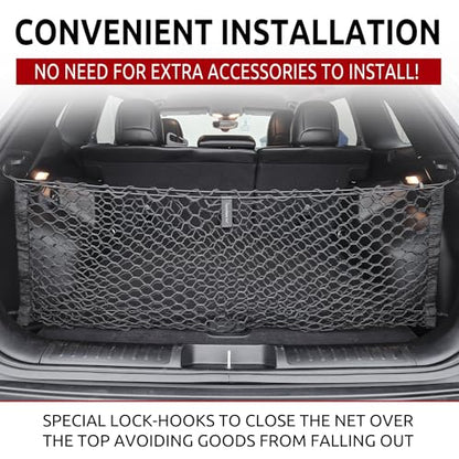 Envelope Style Elastic Trunk Mesh Cargo Net for Jeep Cherokee Latitude Limited 2019-2025 - Premium Trunk Organizers and Storage - Luggage Net for SUV - Best Car Organizer for Jeep Cherokee