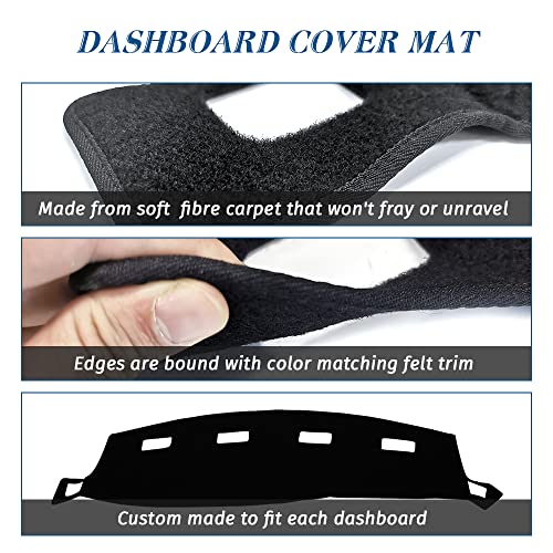 Black Dashboard Cover Dash Cover Mat Compatible with 2002-2005 Dodge Ram 1500,2003-2005 2500/3500(Ram 02-05) - size: 2002-2005 Ram