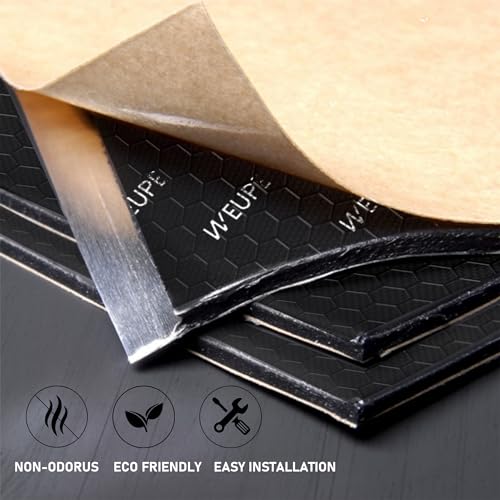 Sound Deadening Mat for Cars, 80 mil 5 sqft, Butyl Automotive Sound Deadener, Noise Insulation Dampening Material for Car Trunk, Speaker, Door, Floor and Ceiling, Black - style: Black - 5 sq ft