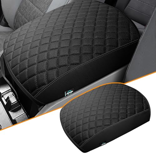 Center Console Cover Fit for 2009-2015 Pilot, Comfortable Armrest Cover Protector Customized Car Accessories, Well-Make PVC Leather Armrest lid Cover for 2009-2015 Pilot （Black） - color: Black