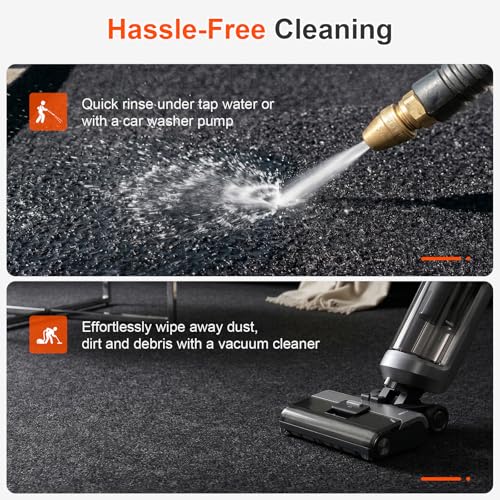 Heavy Duty Oil Spill Mat for Garage Floor, Extra Thick Absorbent with Anti-Slip Rubber Backing, Reusable Under Car Leak Pad (6.6 * 8.5FT)