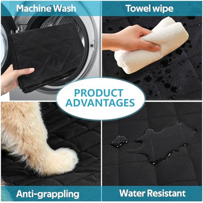 Dog Car Seat Cover, Waterproof & Scratchproof Dog Seat Protector, Pet Car Seat Cover Front Seat with Buckle and Padded, Universal Dog Seat Cover for Trucks, Cars, SUVs, MPVs