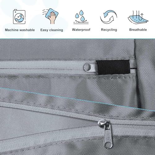 Explore Land Scratch Resistance Dog Bed Cover Canvas Washable Dog Crate Pad Replacement Cover, 40Lx27Wx4H inch, Charcoal - color: Deep Gray, size: 40”Lx27”Wx4”H