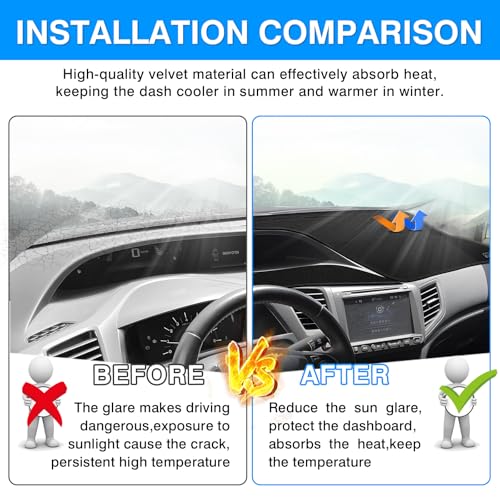 Autorder Dashboard Cover Mat for Honda Civic 2012-2015 Accessories Dash Cover Upgrade Velvet Dash Mat Sunshade Glare UV Rays Protector - size: 2012-2015 Honda Civic