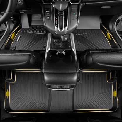 GINOWY-Floor Mats & Cargo Liner for Honda CRV 2012-2016 Only for Touring & EX-L Models, TPE All Weather CR-V Car Mats, Non-Slip Trunk Mat Floor Liners Waterproof Custom Fit Accessories Mats Black - style: 15) for Honda CRV Touring & EX-L 2012-2016 Full Se