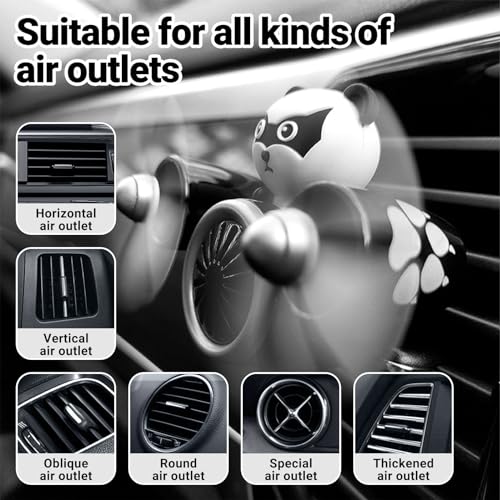 Car Air Freshener Pilot Twin Rotating Propeller, Cute Auto Fan Diffuser Air Outlet Car Vent Clip Fresheners, in-vehicle Fun Rotating Accessories Automotive Air Fresheners Decoration