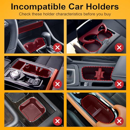 Cup Holder Expander (Adjustable Holder & Base, Auto-Fit Hold, One Button Open), Car Cup Holder Expander for Yeti, Hydro Flask, Nalgene, Owala, Bottles in 2.6"- 4.8" (Light Black, 1 Pack) - color: Light Black, size: 1 Pack