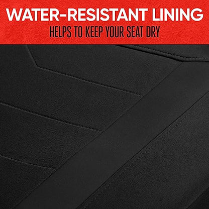 Motor Trend SpillGuard 2 Black Seat Covers for Cars & Seat Covers for Trucks - Neoprene Lining Waterproof Car Seat Covers Front Seats Only - SUV Seat Covers Protector - Forros para Asientos de Carro