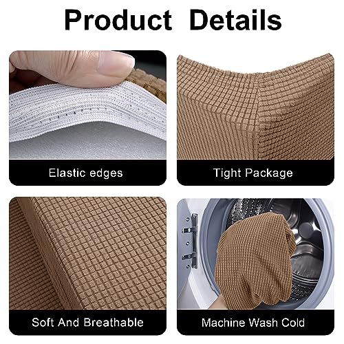 Tlswshsy RV Dinette Cushions Covers - Stretch Sofa Seat Slipcovers - Washable Loveseat Sofa Furniture Protector for Camper Car Bench (Camel 2 Backrest Covers & 2 Bench Covers) - color: Camel