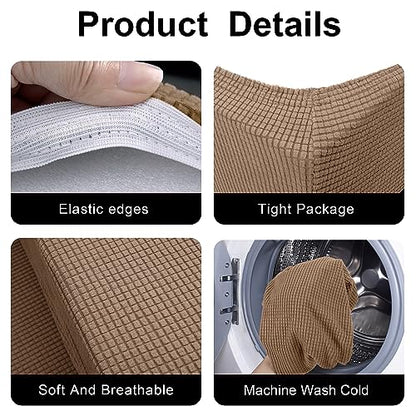 Tlswshsy RV Dinette Cushions Covers - Stretch Sofa Seat Slipcovers - Washable Loveseat Sofa Furniture Protector for Camper Car Bench (Camel 2 Backrest Covers & 2 Bench Covers) - color: Camel