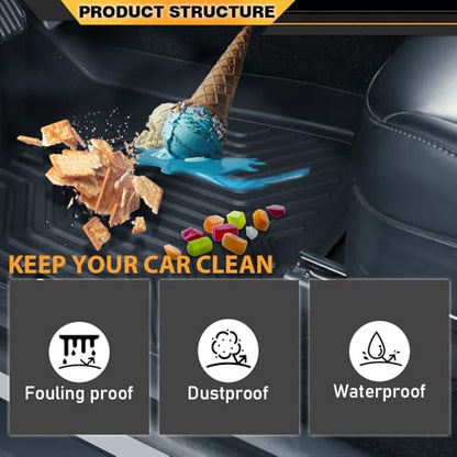 G-PLUS TPE Cargo Liners Compatible with Toyota 4Runner 2013-2024/Fit Lexus GX460 2014-2023 All Weather Full Cover Protection 1st & 2nd Row Black Floor Liner Cargo Liners - size: Fit Toyota 4Runner 13-24 | 3PCS