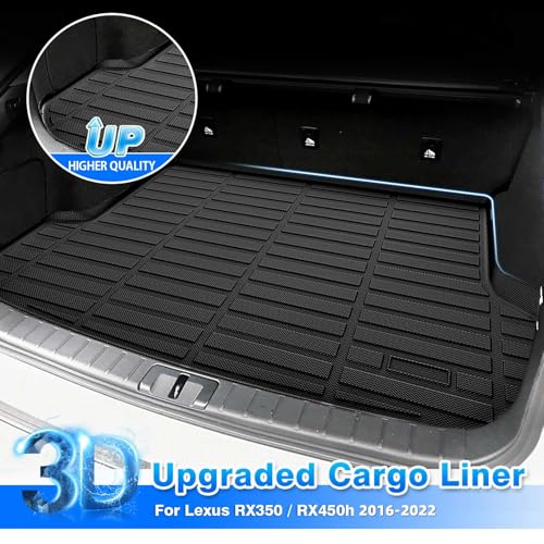 Cartist Custom Fit for Cargo Liner 2016-2022 Lexus RX350/RX450h (Not for RX350L & RX450hL) All Weather Trunk Mat Anti-Slip TPE Rear Trunk Floor Mat Waterproof - size: 4)Lexus RX350/RX450h【2016-2022】
