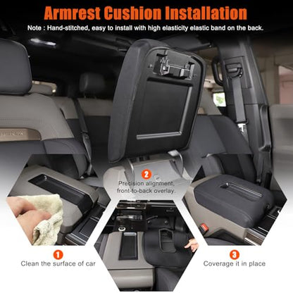 Center Console Lid Fabric Armrest Box Cover Compatible with Hummer EV 2022-2026 SUV/SUT Car Armrest Storage Box Cover Protector Pad Interior Accessories