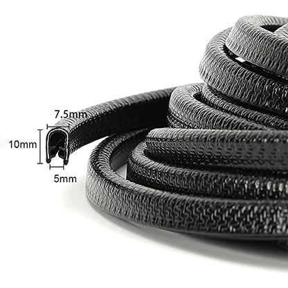 32.8ft (10m) Car Door Edge Guards Black – Rubber, No Glue, U-Shaped, Built-in Metal Clips, Fits Most Vehicles, Fade-Resistant, Scratch- and Chip-Resistant – Reduces Dings in Parking Lots - color: black, size: 32-4/5Ft
