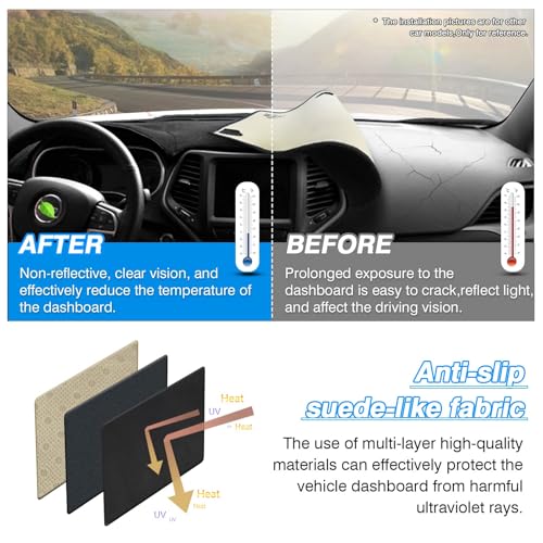 CARTIST Dash Cover Fits for Hyundai Santa Cruz 2022 2023 2024, Dashboard Mat for Santa Cruz Accessories with Non-Slip Silicone Backside - size: Hyundai Santa Cruz 2022-2024
