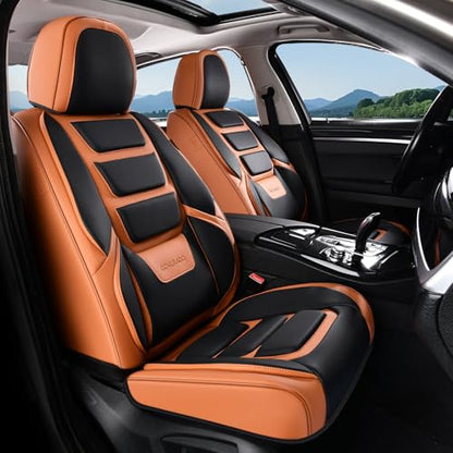 Coverado Car Seat Covers, Front Covers for Cars, Car Seat Cover Front Seats, Car Seat Protector Waterproof, Leather Car Seat Cushion, Universal Interior Covers Seat Protectors for Most Cars