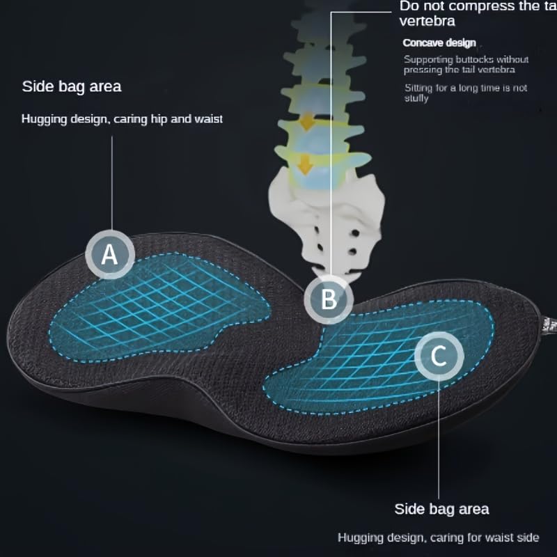 Mautoply Memory Foam Car Seat Cushion for Back Pain Relief - Lumbar Support Pillow for Driving, Office & Car Ergonomic Wedge Cushion for Short Drivers