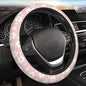 Car Steering Wheel Cover,Pink Flower Universal Non Slip Wheel Protector 15 Inch Elastic Car Accessories for Men Women - color: Pink Flower