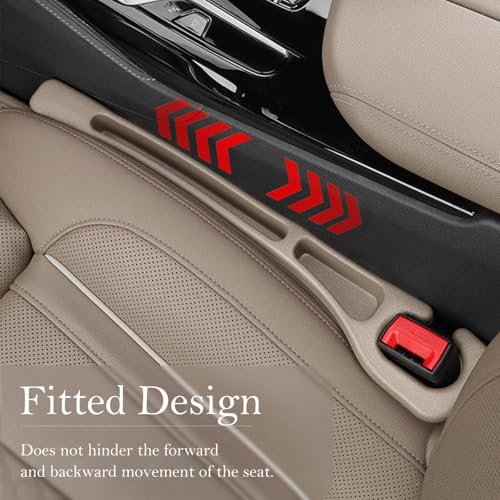 Car Seat Gap Filler 2-Pack, Universal Car Seat Gap Filler Organizer, Seat Gap Plug – Fills Gap Between Seat & Console (Beige) - color: Beige